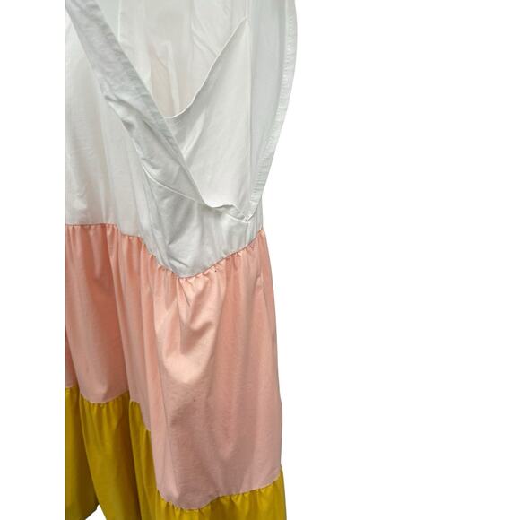 Crosby By Mollie Burch Watts Dress Colorblock Midi Cap Sleeve Size Large - Picture 8 of 11